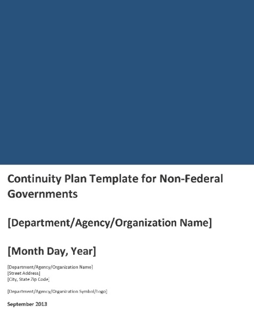 FEMA Guidance Document for Developing COOP plan.  Source - FEMA