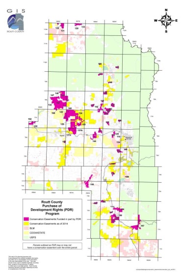 Map of Conservation Easements in Routt County, CO. Source - Routt County